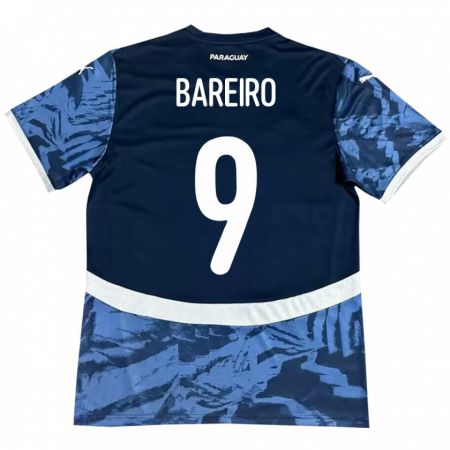 Kandiny Kinder Paraguay Adam Bareiro #9 Blau Auswärtstrikot Trikot 24-26 T-Shirt