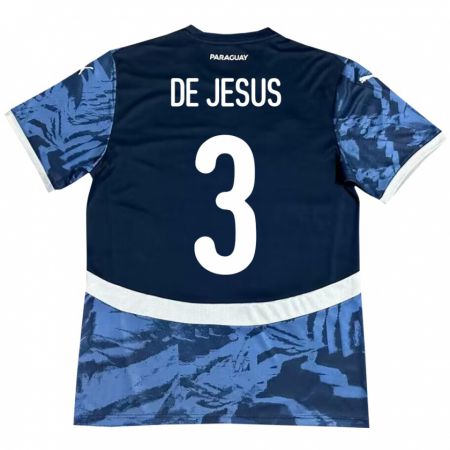 Kandiny Kinder Paraguay Ronaldo De Jesús #3 Blau Auswärtstrikot Trikot 24-26 T-Shirt