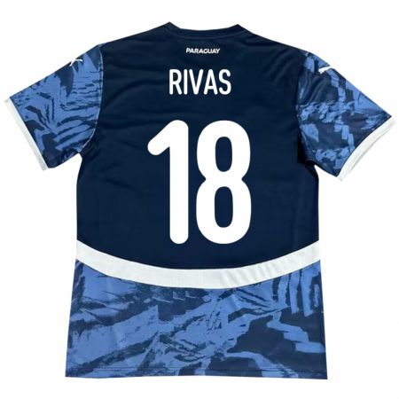 Kandiny Kinder Paraguay Daniel Rivas #18 Blau Auswärtstrikot Trikot 24-26 T-Shirt