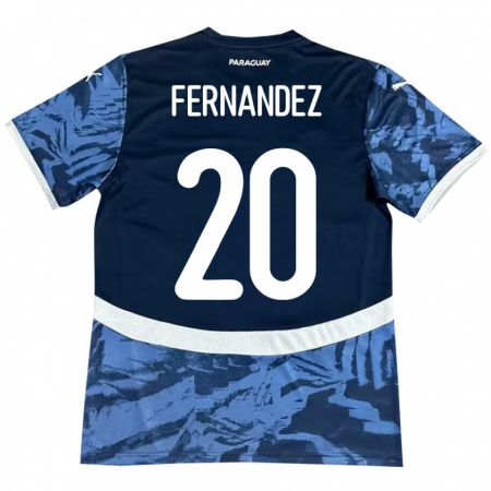 Kandiny Kinder Paraguay Marcelo Fernández #20 Blau Auswärtstrikot Trikot 24-26 T-Shirt