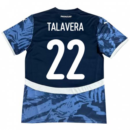 Kandiny Kinder Paraguay Javier Talavera #22 Blau Auswärtstrikot Trikot 24-26 T-Shirt