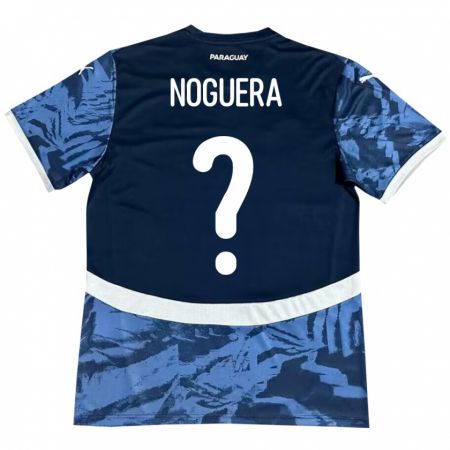 Kandiny Kinder Paraguay Junior Noguera #0 Blau Auswärtstrikot Trikot 24-26 T-Shirt