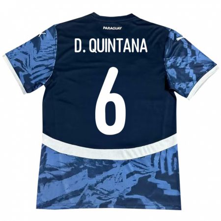 Kandiny Kinder Paraguay Dulce Quintana #6 Blau Auswärtstrikot Trikot 24-26 T-Shirt