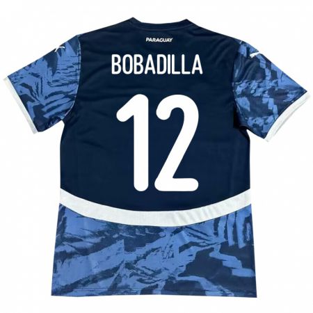 Kandiny Kinder Paraguay Alicia Bobadilla #12 Blau Auswärtstrikot Trikot 24-26 T-Shirt