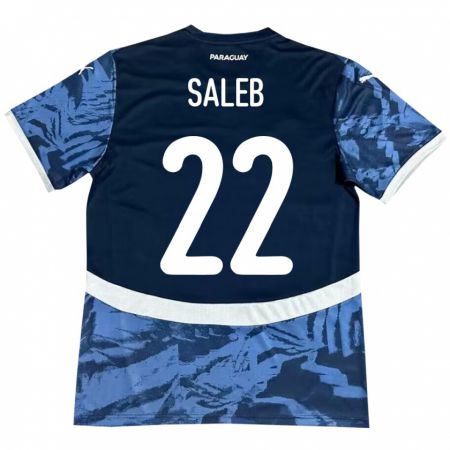 Kandiny Kinder Paraguay Gloria Saleb #22 Blau Auswärtstrikot Trikot 24-26 T-Shirt