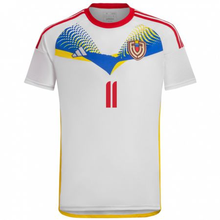 Kandiny Kinder Venezuela Enrique Peña Zauner #11 Weiß Auswärtstrikot Trikot 24-26 T-Shirt