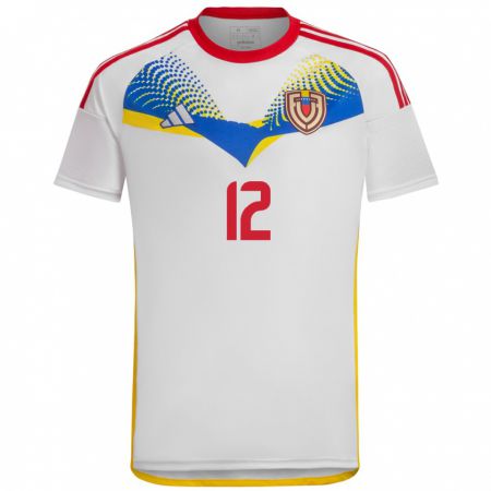 Kandiny Kinder Venezuela José Contreras #12 Weiß Auswärtstrikot Trikot 24-26 T-Shirt