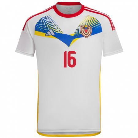 Kandiny Kinder Venezuela Arianna Rodríguez #16 Weiß Auswärtstrikot Trikot 24-26 T-Shirt