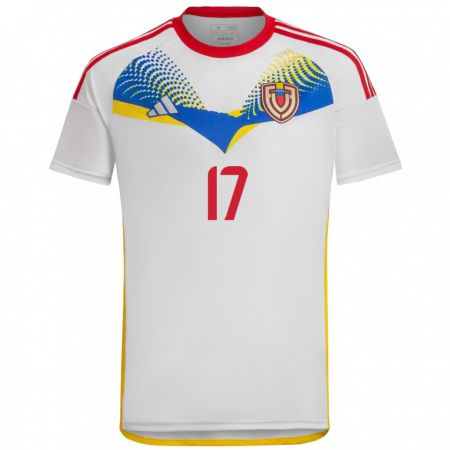 Kandiny Kinder Venezuela Edson Castillo #17 Weiß Auswärtstrikot Trikot 24-26 T-Shirt