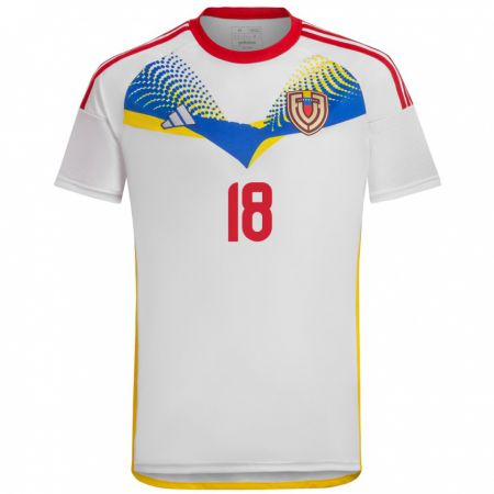 Kandiny Kinder Venezuela Cristian Cásseres Jr. #18 Weiß Auswärtstrikot Trikot 24-26 T-Shirt