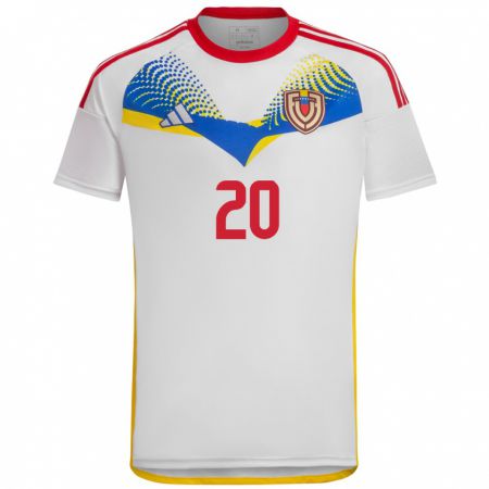 Kandiny Kinder Venezuela Andrés Romero #20 Weiß Auswärtstrikot Trikot 24-26 T-Shirt