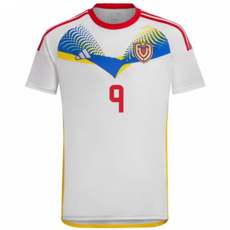 Kandiny Kinder Venezuela Sergio Córdova #9 Weiß Auswärtstrikot Trikot 24-26 T-Shirt