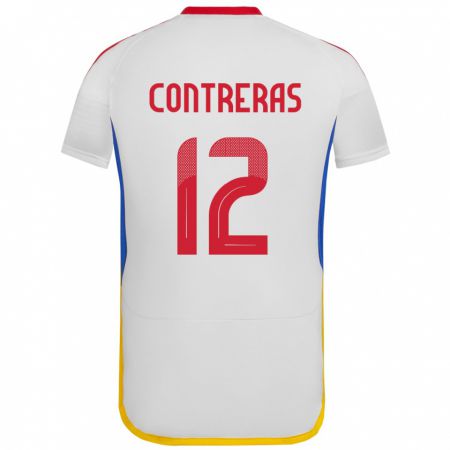 Kandiny Kinder Venezuela José Contreras #12 Weiß Auswärtstrikot Trikot 24-26 T-Shirt