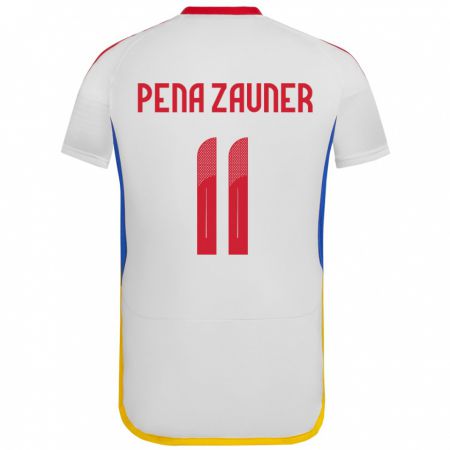 Kandiny Kinder Venezuela Enrique Peña Zauner #11 Weiß Auswärtstrikot Trikot 24-26 T-Shirt