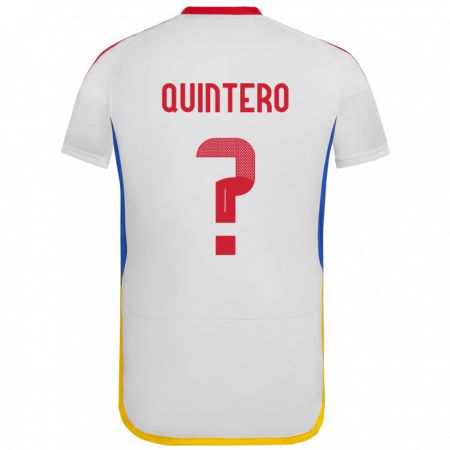 Kandiny Kinder Venezuela Teo Quintero #0 Weiß Auswärtstrikot Trikot 24-26 T-Shirt