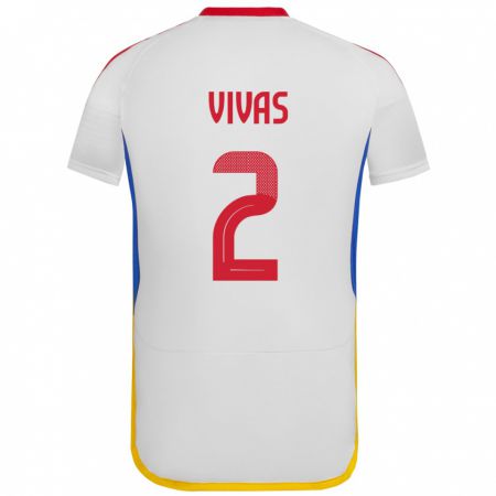 Kandiny Kinder Venezuela Carlos Vivas #2 Weiß Auswärtstrikot Trikot 24-26 T-Shirt