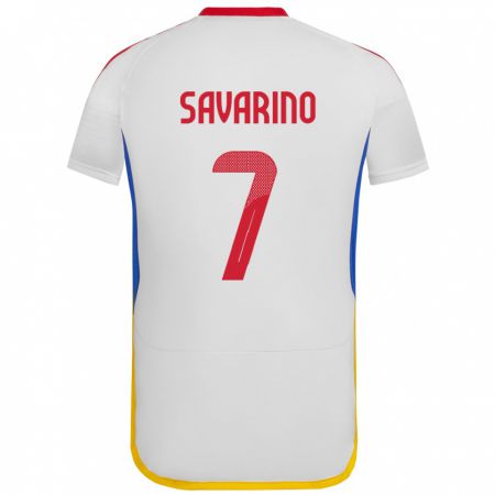 Kandiny Kinder Venezuela Jefferson Savarino #7 Weiß Auswärtstrikot Trikot 24-26 T-Shirt