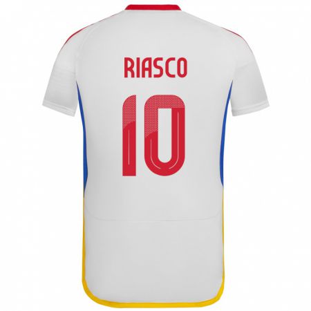 Kandiny Kinder Venezuela José Riasco #10 Weiß Auswärtstrikot Trikot 24-26 T-Shirt