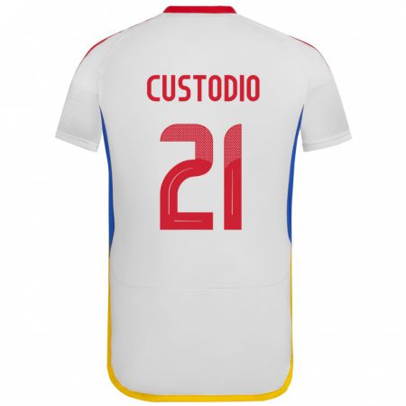 Kandiny Kinder Venezuela Alex Custodio #21 Weiß Auswärtstrikot Trikot 24-26 T-Shirt