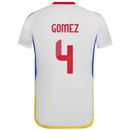 Kandiny Kinder Venezuela Santiago Gómez #4 Weiß Auswärtstrikot Trikot 24-26 T-Shirt