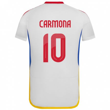 Kandiny Kinder Venezuela Wikelman Carmona #10 Weiß Auswärtstrikot Trikot 24-26 T-Shirt