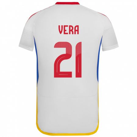 Kandiny Kinder Venezuela Andry Vera #21 Weiß Auswärtstrikot Trikot 24-26 T-Shirt