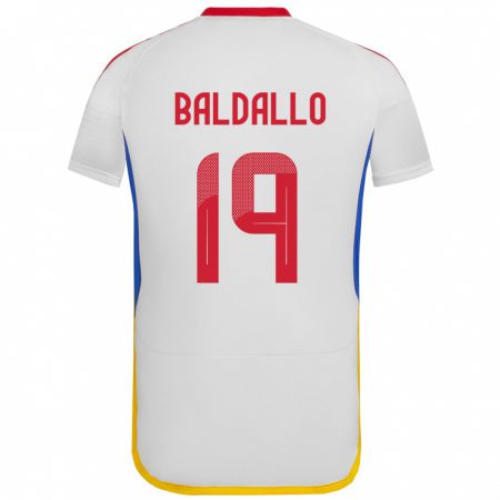 Kandiny Kinder Venezuela Micheel Baldallo #19 Weiß Auswärtstrikot Trikot 24-26 T-Shirt