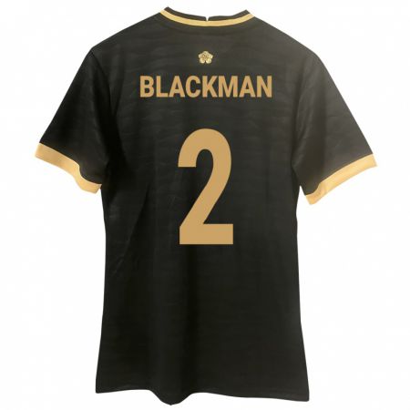 Kandiny Kinder Panama César Blackman #2 Schwarz Auswärtstrikot Trikot 24-26 T-Shirt