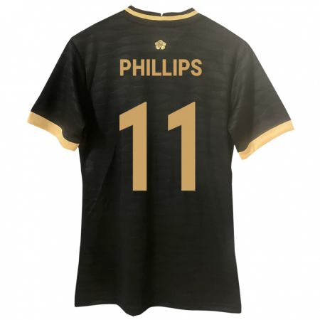 Kandiny Kinder Panama Ricardo Phillips #11 Schwarz Auswärtstrikot Trikot 24-26 T-Shirt