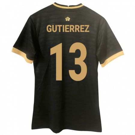 Kandiny Kinder Panama Mickeylis Gutiérrez #13 Schwarz Auswärtstrikot Trikot 24-26 T-Shirt