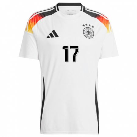 Kandiny Herren Deutschland Florian Wirtz #17 Weiß Heimtrikot Trikot 24-26 T-Shirt