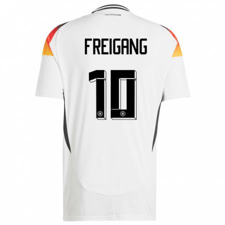 Kandiny Herren Deutschland Laura Freigang #10 Weiß Heimtrikot Trikot 24-26 T-Shirt