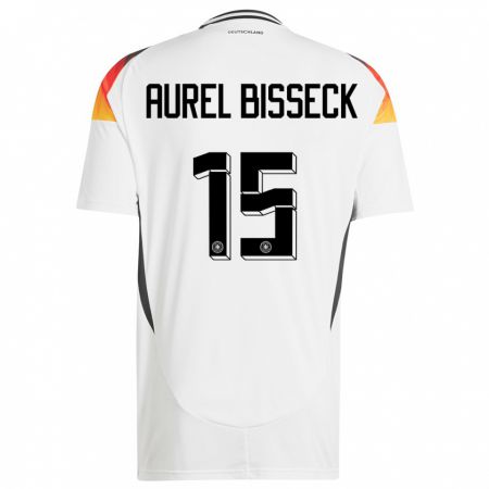 Kandiny Herren Deutschland Yann Aurel Bisseck #15 Weiß Heimtrikot Trikot 24-26 T-Shirt