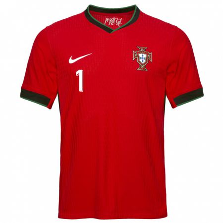 Kandiny Herren Portugal Rui Patricio #1 Rot Heimtrikot Trikot 24-26 T-Shirt