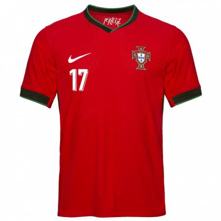 Kandiny Herren Portugal Rafael Leao #17 Rot Heimtrikot Trikot 24-26 T-Shirt