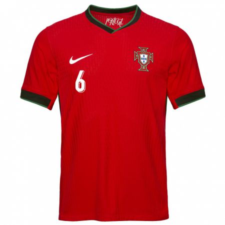 Kandiny Herren Portugal Dario Essugo #6 Rot Heimtrikot Trikot 24-26 T-Shirt