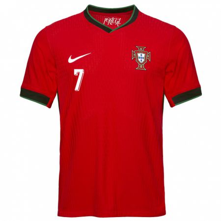 Kandiny Herren Portugal Cristiano Ronaldo #7 Rot Heimtrikot Trikot 24-26 T-Shirt