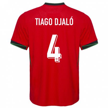 Kandiny Herren Portugal Tiago Djalo #4 Rot Heimtrikot Trikot 24-26 T-Shirt