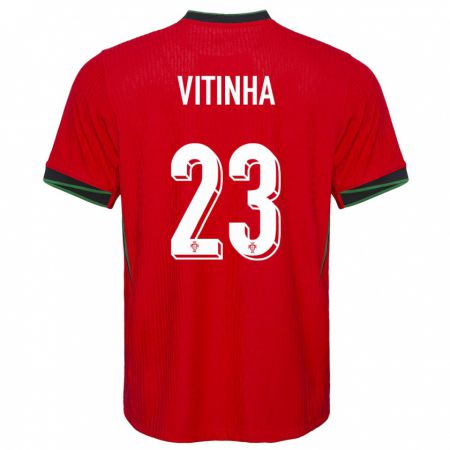 Kandiny Herren Portugal Vitinha #23 Rot Heimtrikot Trikot 24-26 T-Shirt