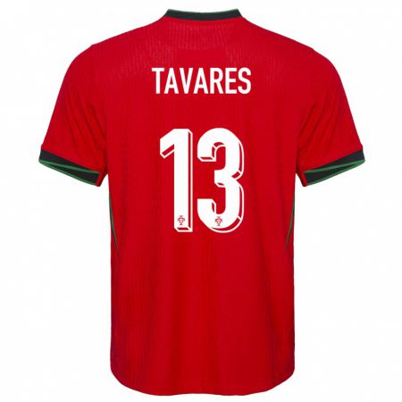 Kandiny Herren Portugal Nuno Tavares #13 Rot Heimtrikot Trikot 24-26 T-Shirt