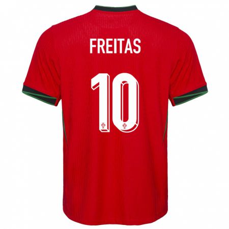 Kandiny Herren Portugal Tiago Freitas #10 Rot Heimtrikot Trikot 24-26 T-Shirt