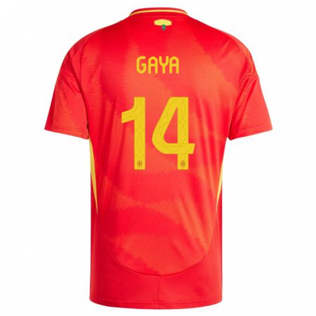 Kandiny Herren Spanien Jose Gaya #14 Rot Heimtrikot Trikot 24-26 T-Shirt