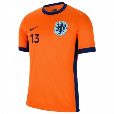 Kandiny Herren Niederlande Renate Jansen #13 Orange Heimtrikot Trikot 24-26 T-Shirt