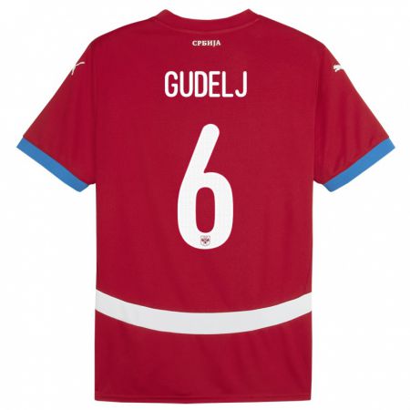 Kandiny Herren Serbien Nemanja Gudelj #8 Rot Heimtrikot Trikot 24-26 T-Shirt