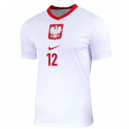 Kandiny Herren Polen Jakub Stepak #12 Weiß Heimtrikot Trikot 24-26 T-Shirt