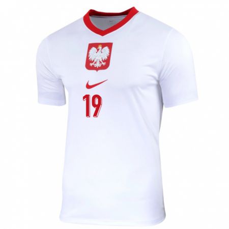 Kandiny Herren Polen Milosz Kurowski #19 Weiß Heimtrikot Trikot 24-26 T-Shirt