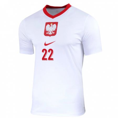 Kandiny Herren Polen Milosz Piekutowski #22 Weiß Heimtrikot Trikot 24-26 T-Shirt