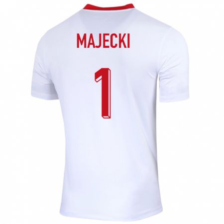 Kandiny Herren Polen Radoslaw Majecki #1 Weiß Heimtrikot Trikot 24-26 T-Shirt