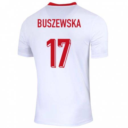 Kandiny Herren Polen Zofia Buszewska #17 Weiß Heimtrikot Trikot 24-26 T-Shirt