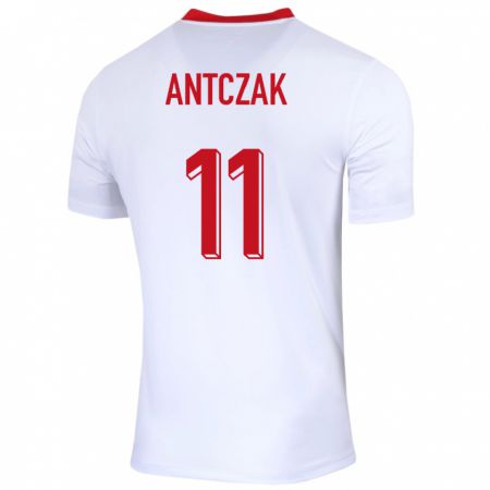 Kandiny Herren Polen Jakub Antczak #11 Weiß Heimtrikot Trikot 24-26 T-Shirt